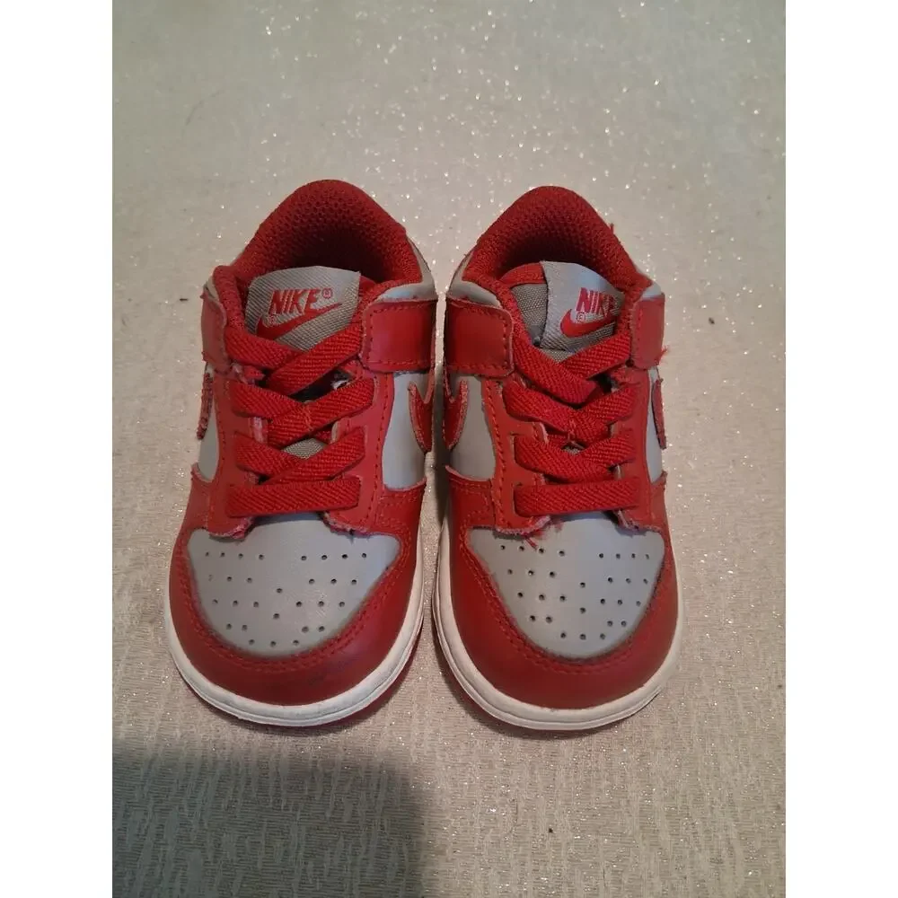 Nike Dunk Low TD UNLV Grey Red CW1589-002 Toddler Baby Size 4C NO INSOLES